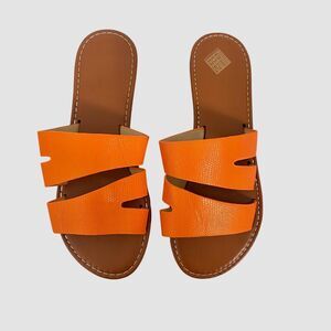 Boho Elegant Orange Brown Criss Cross Strap Sandals EU 40 US 9.5